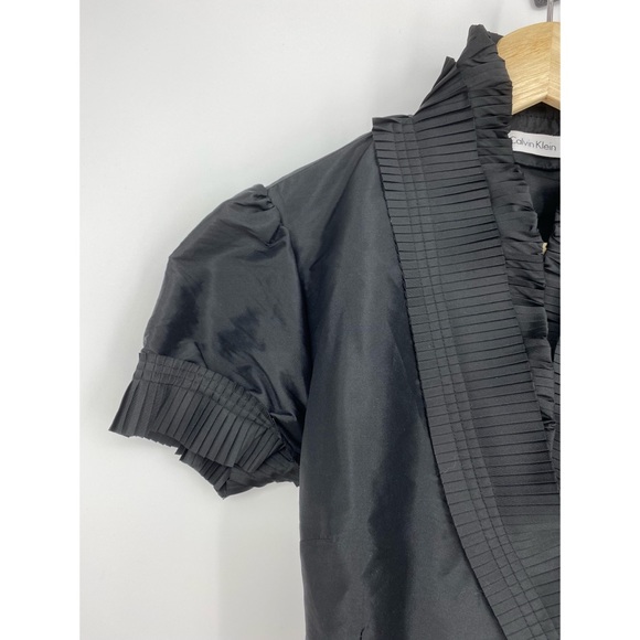 Calvin Klein Black Pleated Top Blouse Medium - Picture 4 of 7